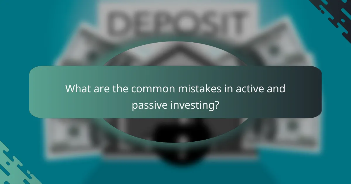 What are the common mistakes in active and passive investing?